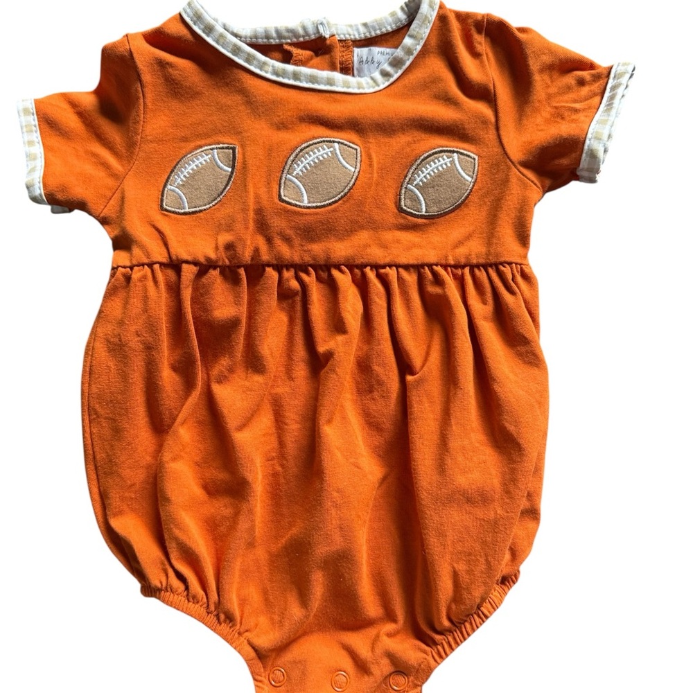 Abby & Evie football bubble romper